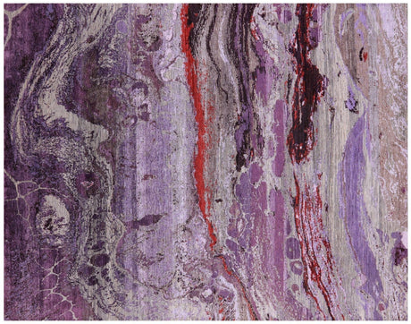 Wool & Silk Moon & Waves Design Modern Handmade Rug - Manhattan Rugs