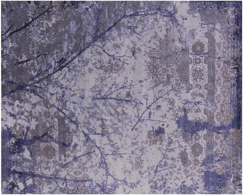 Modern Tree Of Life Design Handmade Wool & Silk Rug - Manhattan Rugs