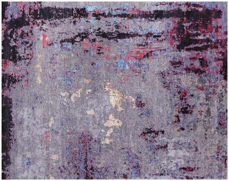 Hand Knotted Wool & Silk Modern Rug - Manhattan Rugs