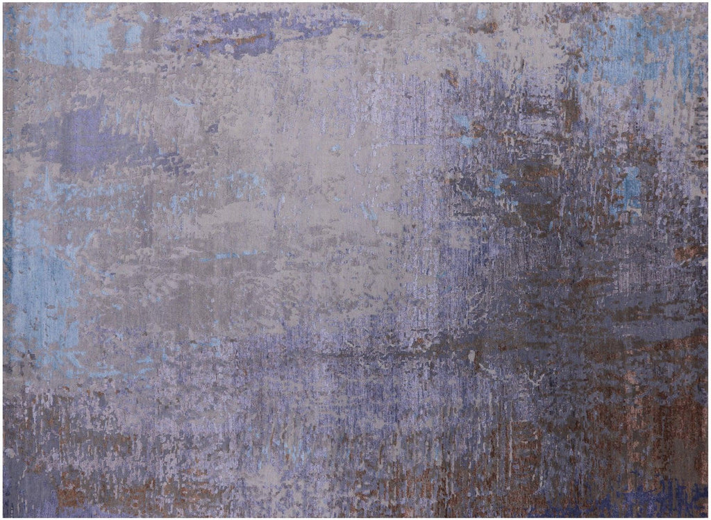 Hand Knotted Wool & Silk Modern Rug - Manhattan Rugs