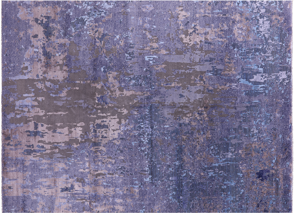 Modern Handmade Wool & Silk Rug 9' 0" X 12' 4" - Q7240