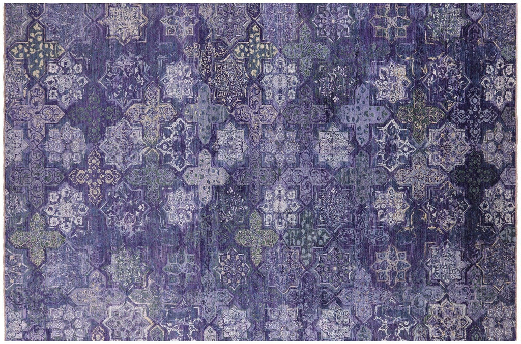 Modern Hand Knotted Wool & Silk Rug - Manhattan Rugs