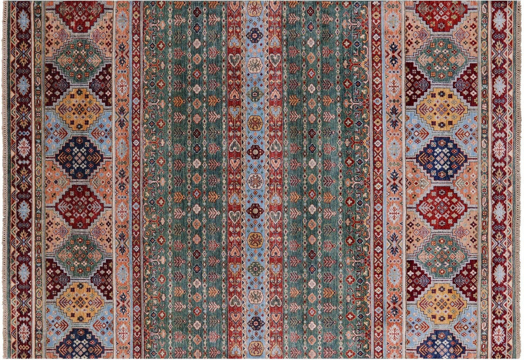 Tribal Khorjin Super Kazak Hand Knotted Rug - Manhattan Rugs