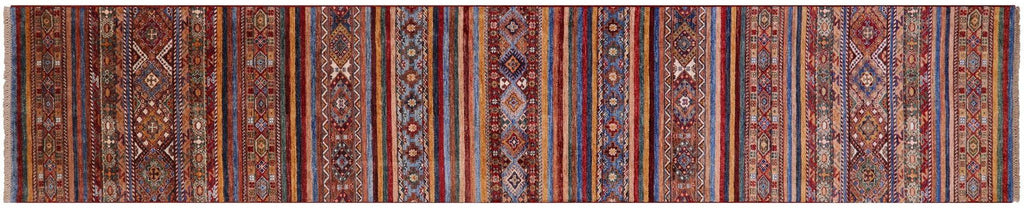 Runner Hand-Knotted Super Kazak Khorjin Rug - Manhattan Rugs