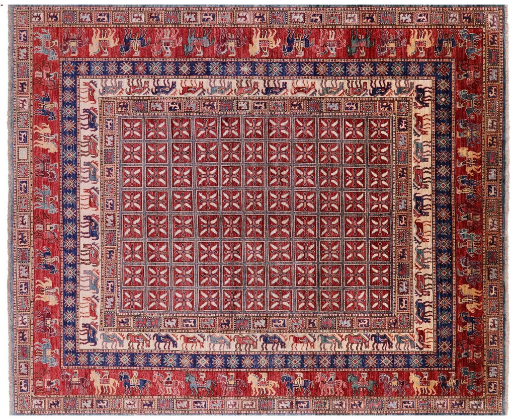 Antiqued Pazyryk Historical Design Handmade Wool Rug - Manhattan Rugs