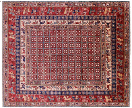 Antiqued Pazyryk Historical Design Handmade Wool Rug - Manhattan Rugs