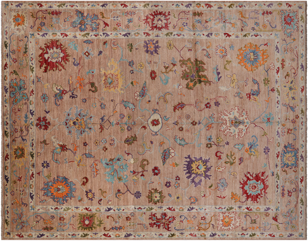9' 1" X 11' 10" Turkish Oushak Handmade Wool Rug - Q8012