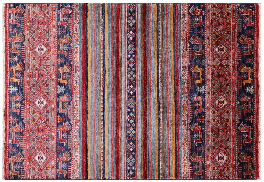 Hand Knotted Tribal Persian Gabbeh Wool Rug - Manhattan Rugs