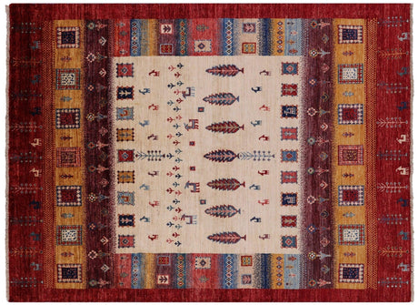 Tribal Persian Gabbeh Hand Knotted Wool Rug - Manhattan Rugs