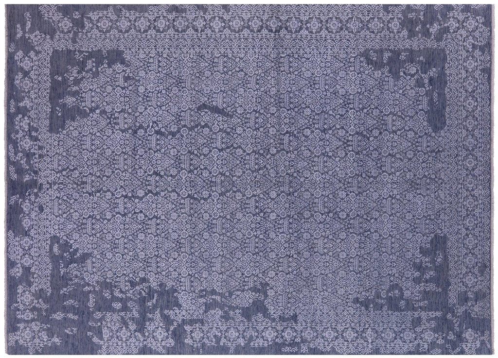 Wool & Silk Modern Hand-Knotted Rug - Manhattan Rugs