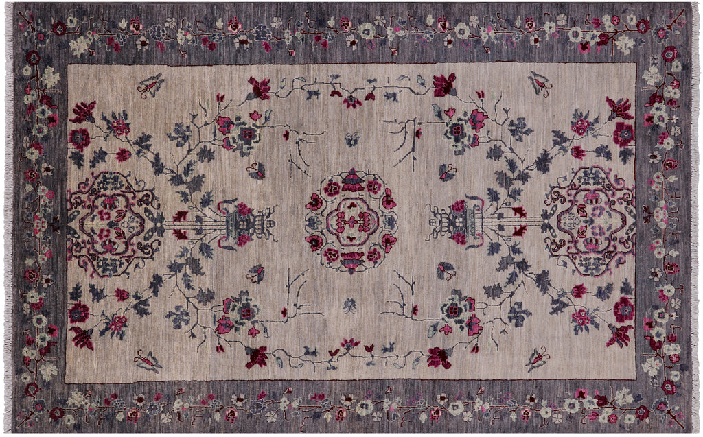 Ivory William Morris Hand Knotted Rug 5' 0" X 7' 6" - Q8488