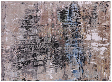 Wool & Silk Abstract Handmade Rug - Manhattan Rugs