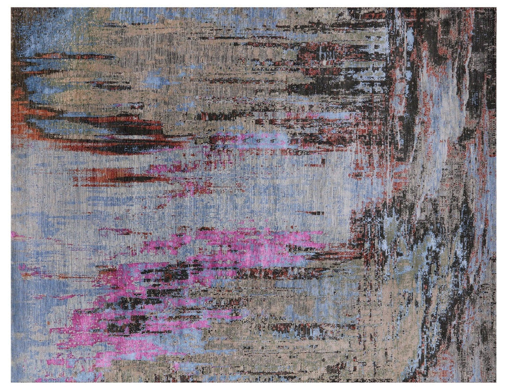 Abstract Hand Knotted Wool & Silk Rug - Manhattan Rugs