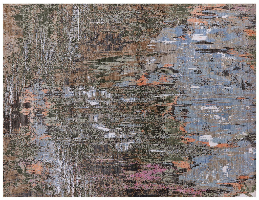 Hand Knotted Abstract Wool & Silk Rug - Manhattan Rugs