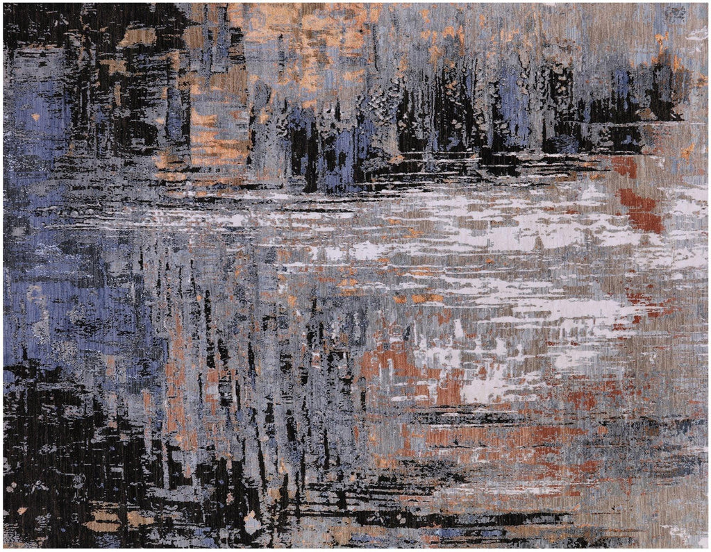 Handmade Abstract Wool & Silk Rug - Manhattan Rugs