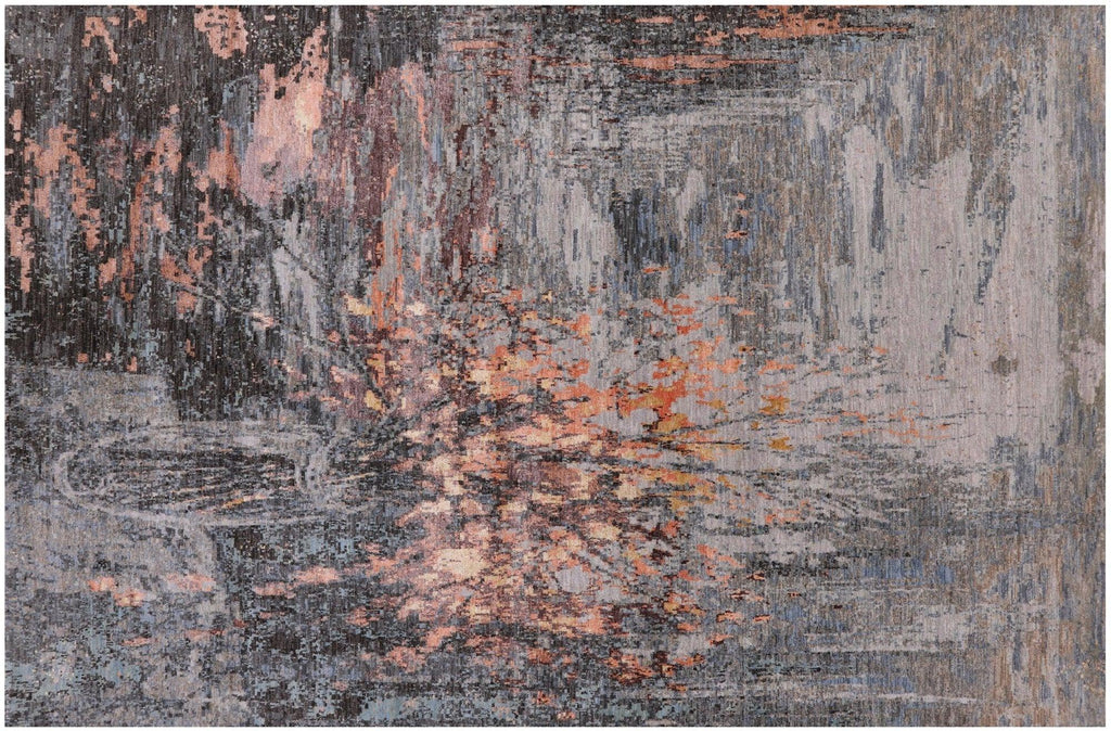 Handmade Modern Branches in a Vase Desing Wool & Silk Rug - Manhattan Rugs