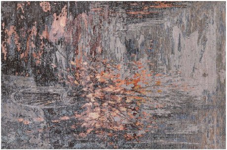 Handmade Modern Branches in a Vase Desing Wool & Silk Rug - Manhattan Rugs