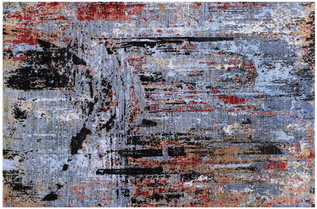 Hand-Knotted Abstract Wool & Silk Rug - Manhattan Rugs