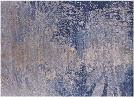 Modern Ocean Design Handmade Wool & Silk Rug - Manhattan Rugs