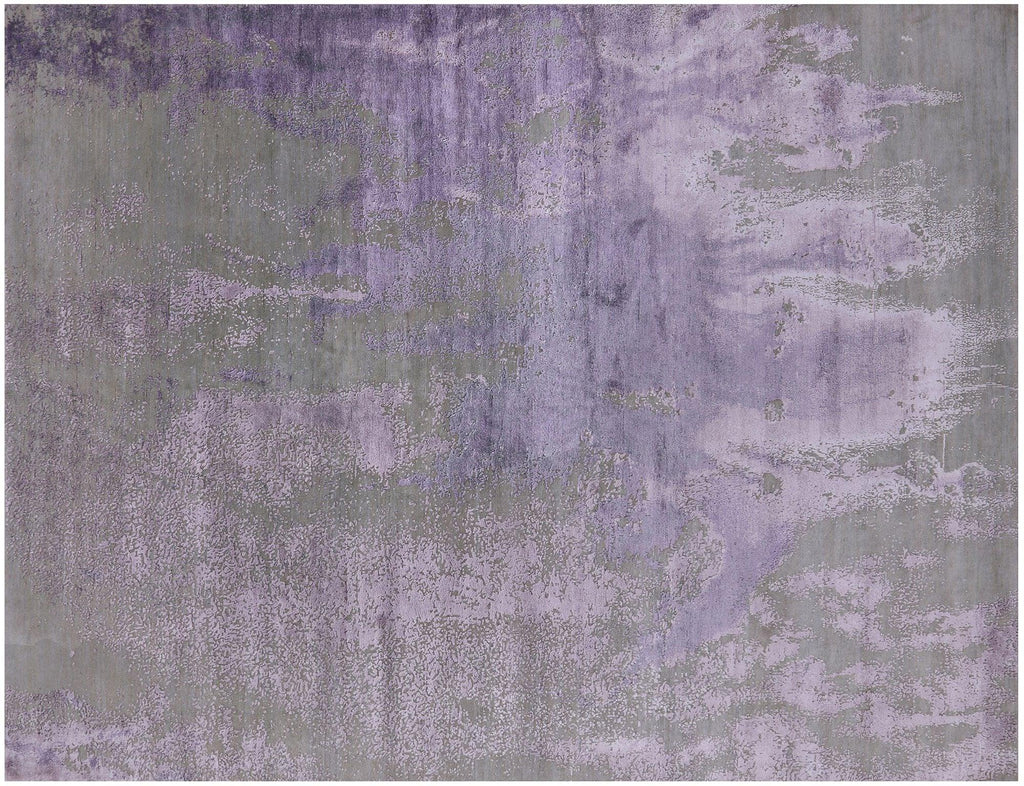 Wool & Silk Abstract Handmade Rug - Manhattan Rugs