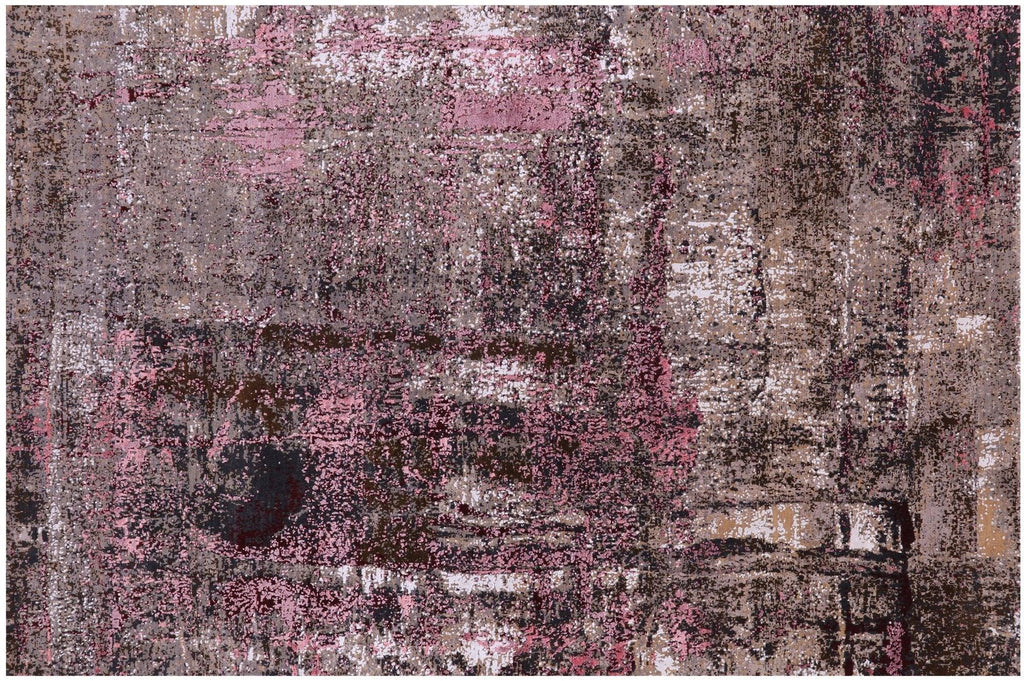 Abstract Wool & Silk Handmade Rug - Manhattan Rugs
