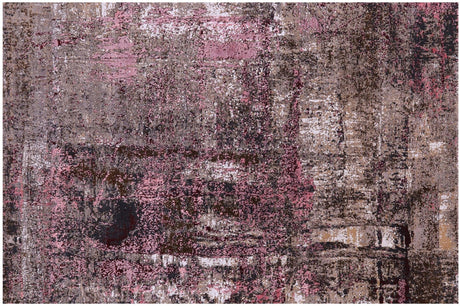 Abstract Wool & Silk Handmade Rug - Manhattan Rugs