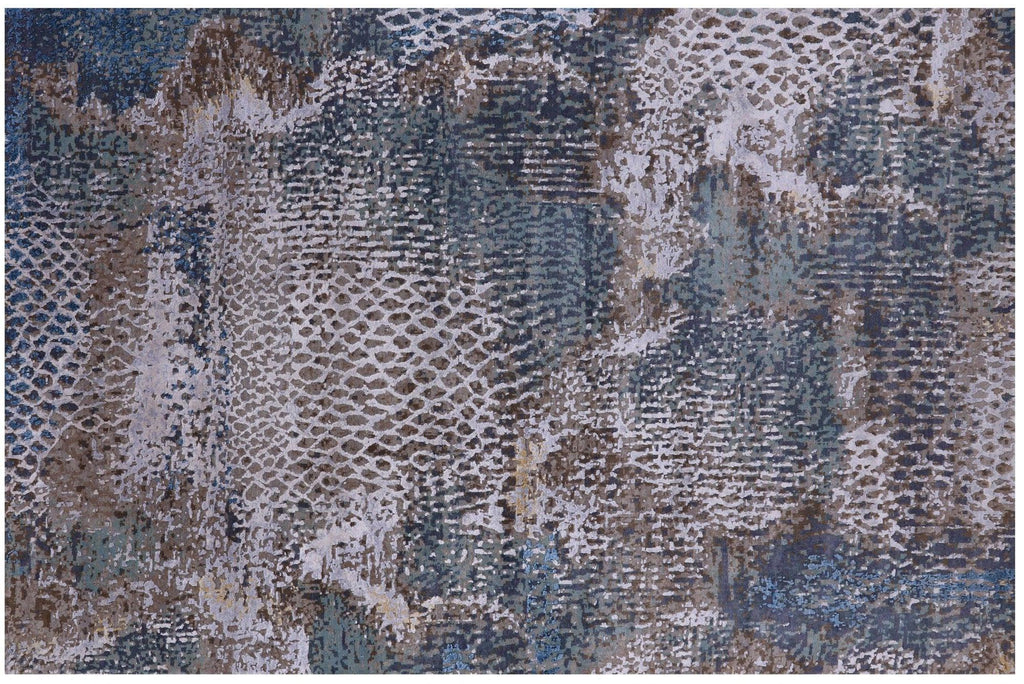 Modern Animal Print Design Handmade Wool & Silk Rug - Manhattan Rugs