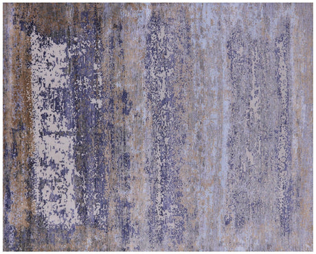 Abstract Hand Knotted Wool & Silk Rug - Manhattan Rugs