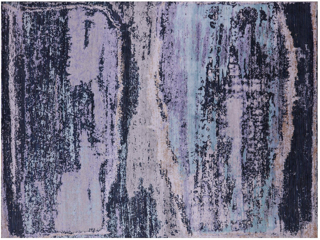 Wool & Silk Abstract Hand Knotted Rug - Manhattan Rugs