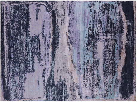 Wool & Silk Abstract Hand Knotted Rug - Manhattan Rugs