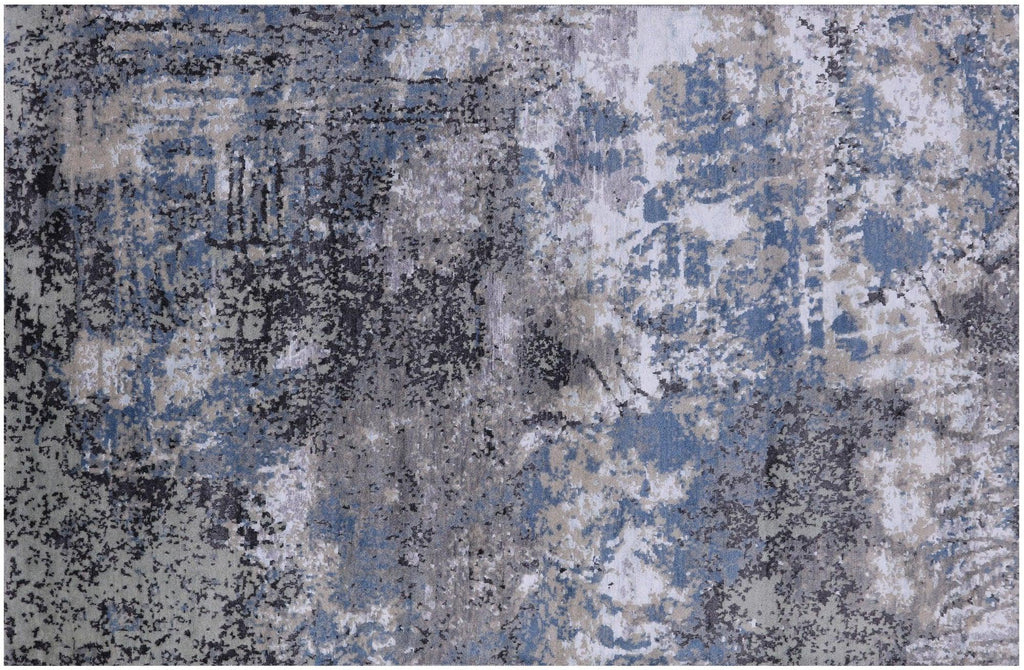 Abstract Wool & Silk Hand Knotted Rug - Manhattan Rugs