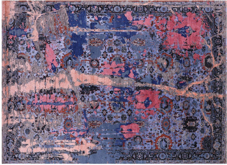 Hand-Knotted Wool & Silk Abstract Rug - Manhattan Rugs