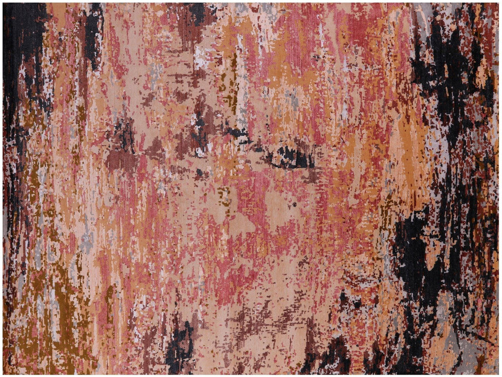 Wool & Silk Abstract Hand-Knotted Rug - Manhattan Rugs