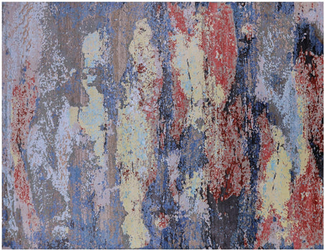 Handmade Wool & Silk Abstract Rug - Manhattan Rugs
