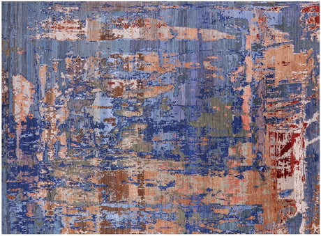 Abstract Hand Knotted Wool & Silk Rug - Manhattan Rugs