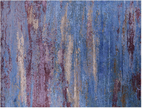 Wool & Silk Abstract Hand-Knotted Rug - Manhattan Rugs