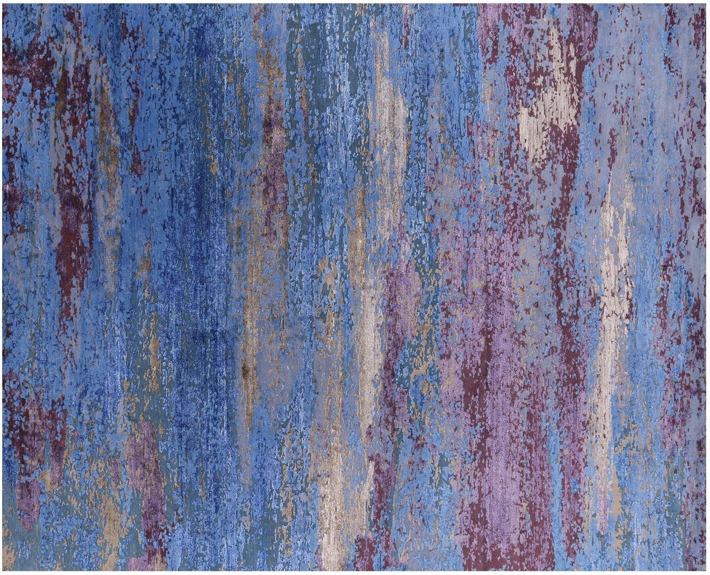 Wool & Silk Abstract Hand Knotted Rug - Manhattan Rugs