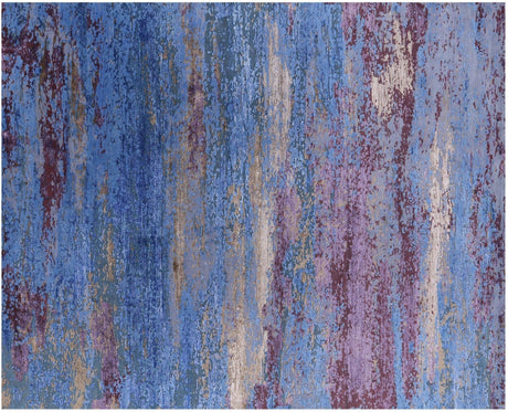 Wool & Silk Abstract Hand Knotted Rug - Manhattan Rugs
