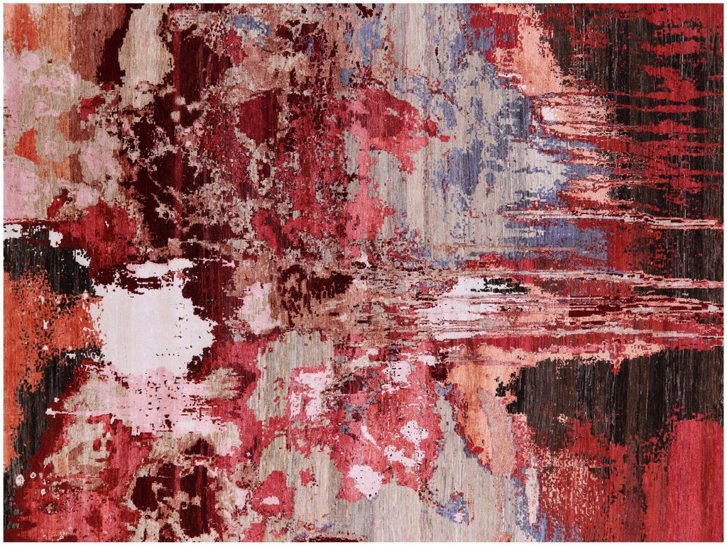 Abstract Hand Knotted Wool & Silk Rug - Manhattan Rugs