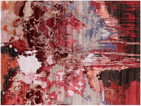 Abstract Hand Knotted Wool & Silk Rug - Manhattan Rugs