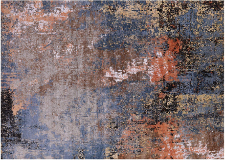 Wool & Silk Abstract Handmade Rug - Manhattan Rugs