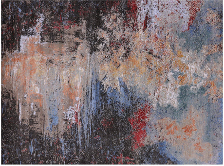 Wool & Silk Abstract Hand-Knotted Rug - Manhattan Rugs