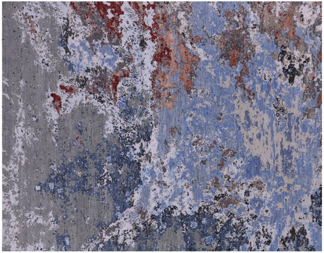 Hand Knotted Abstract Wool & Silk Rug - Manhattan Rugs