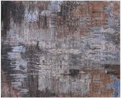 Abstract Handmade Wool & Silk Rug - Manhattan Rugs
