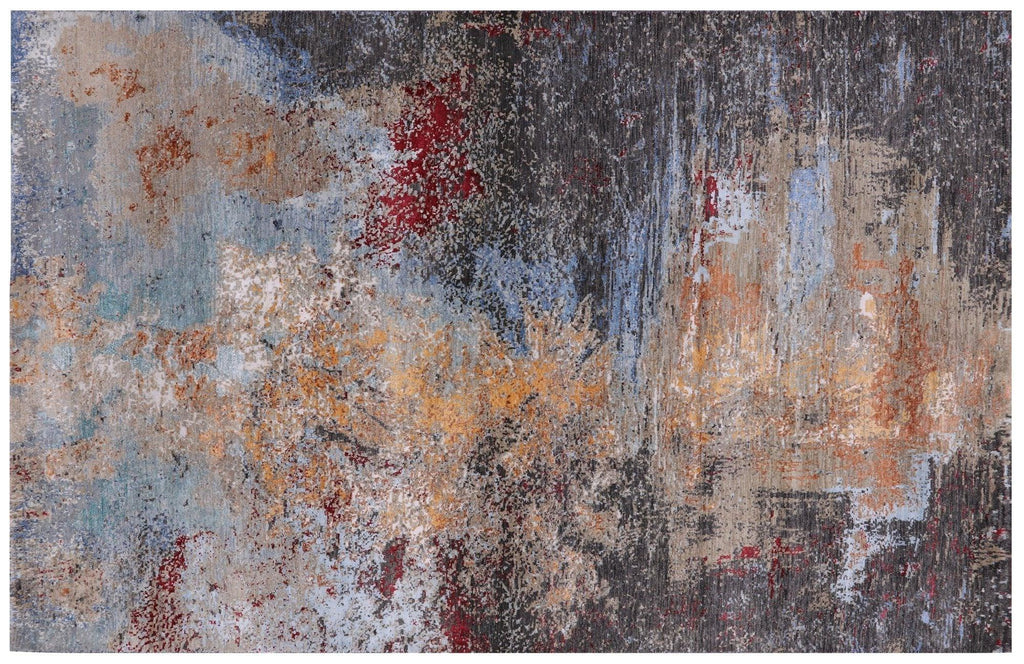 Abstract Wool & Silk Handmade Rug - Manhattan Rugs