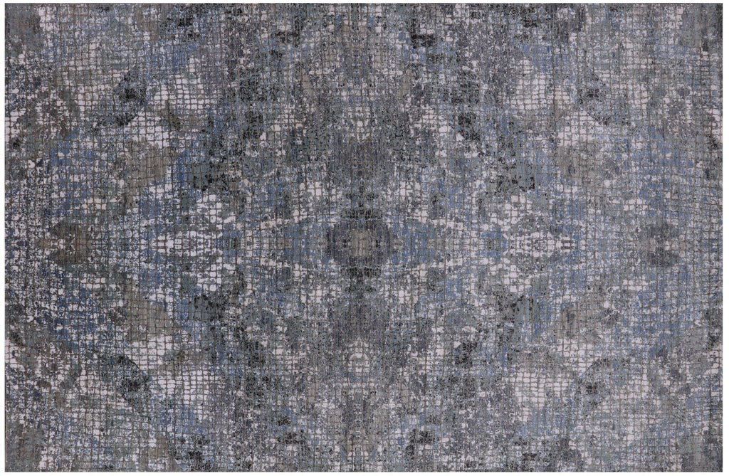 Abstract Wool & Silk Handmade Rug - Manhattan Rugs