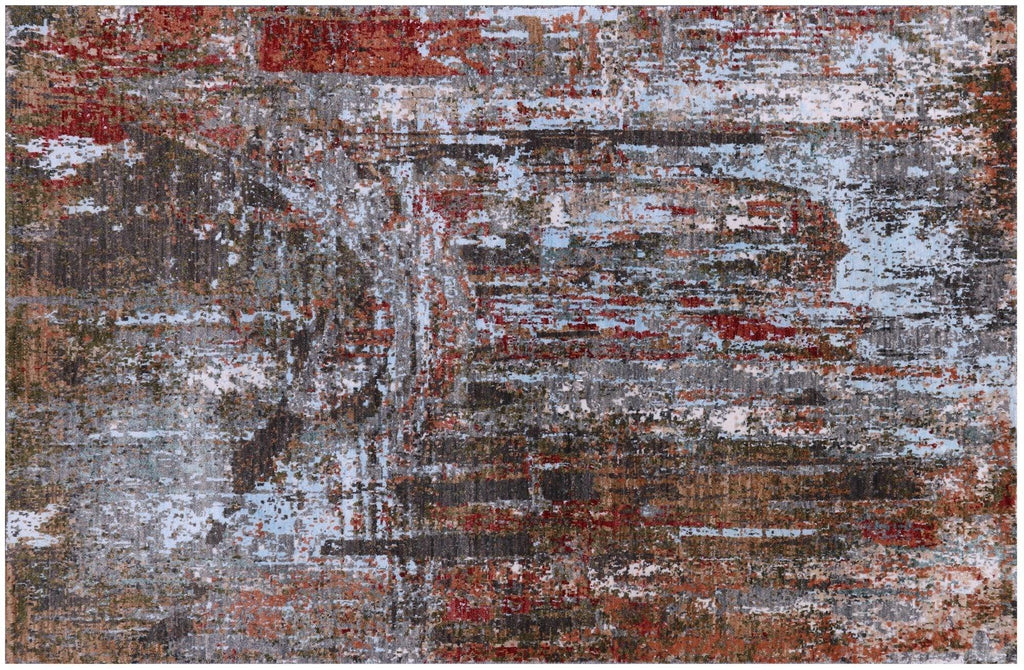 Modern Bridge Design Handmade Wool & Silk Rug - Manhattan Rugs