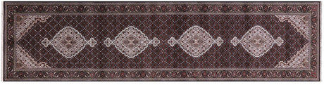 Wool & Silk Persian Tabriz Hand-Knotted Runner Rug - Manhattan Rugs