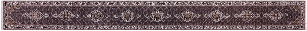 Runner Persian Tabriz Hand Knotted Wool & Silk Rug - Manhattan Rugs
