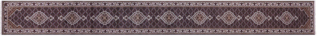 Hand Knotted Wool & Silk Persian Tabriz Runner Rug - Manhattan Rugs
